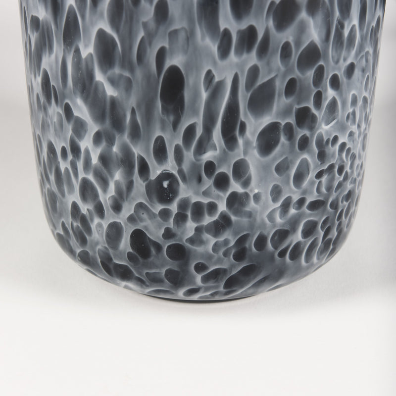 Mercana Masai Medium Black Mottled Glass Vase