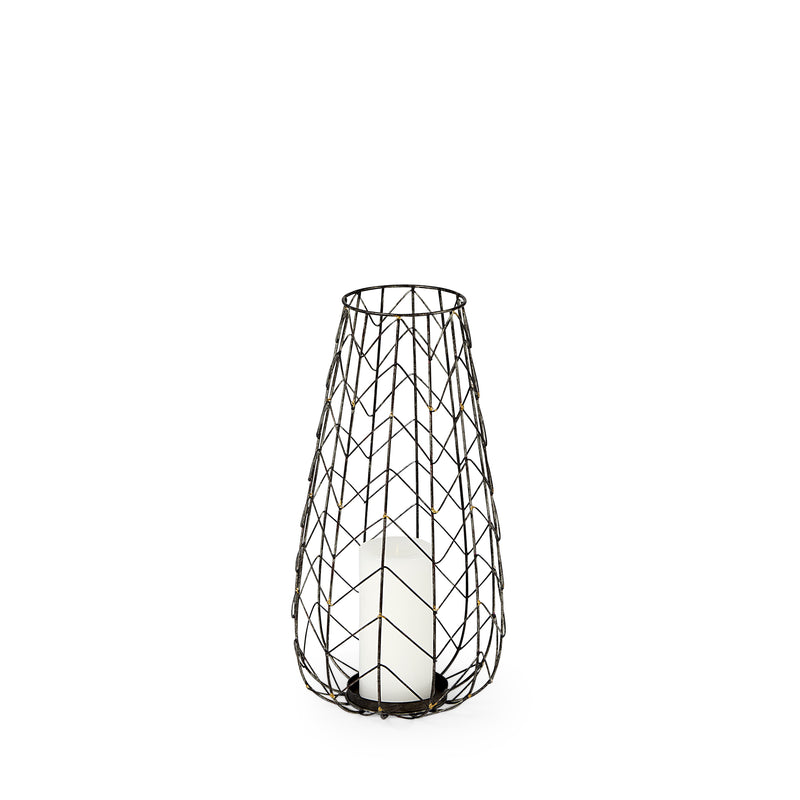 Mercana Petiole I Small Gold Toned Metal Table Candle Holder