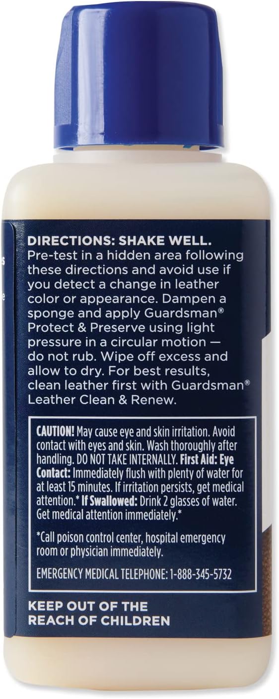 Guardsman Protect & Preserve Repels Stains, Retains Color and Softness, for Leather Furniture & Car Interiors