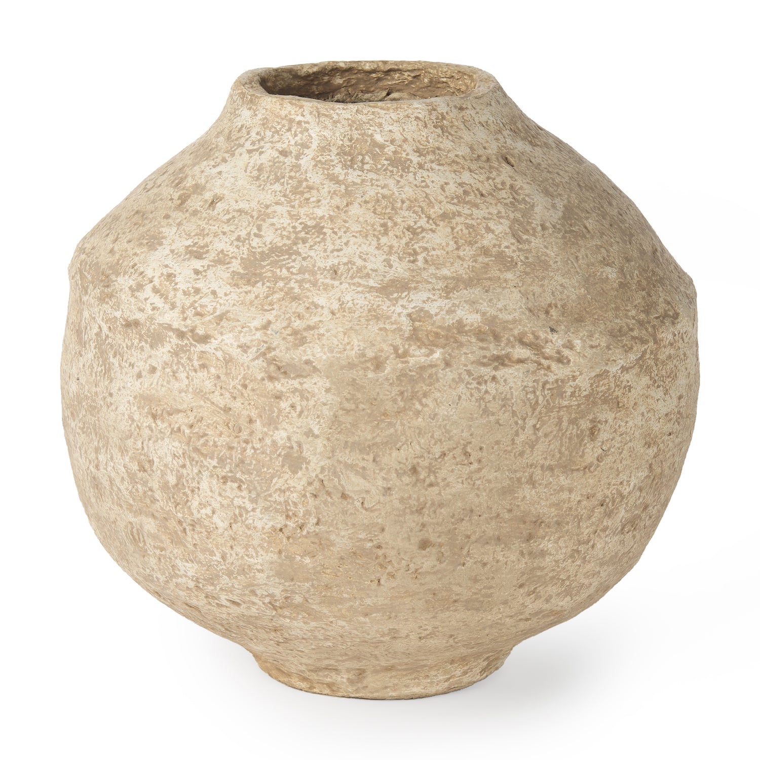 Mercana Ritu Large Beige Paper Mache Pot Vase