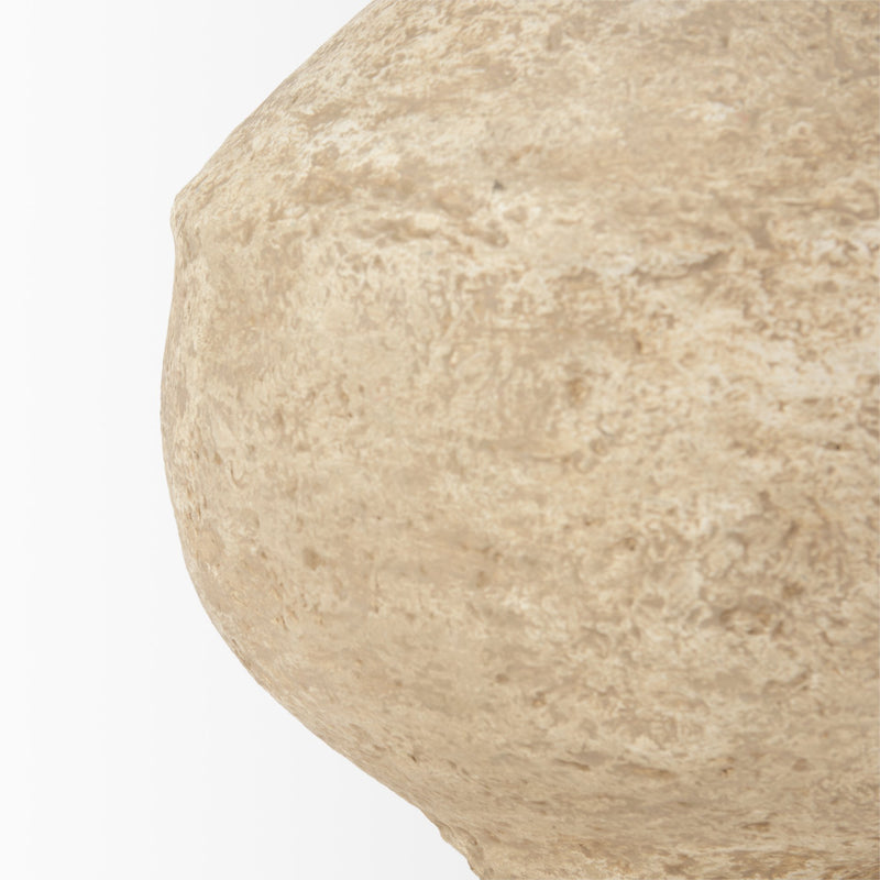 Mercana Ritu Large Beige Paper Mache Pot Vase