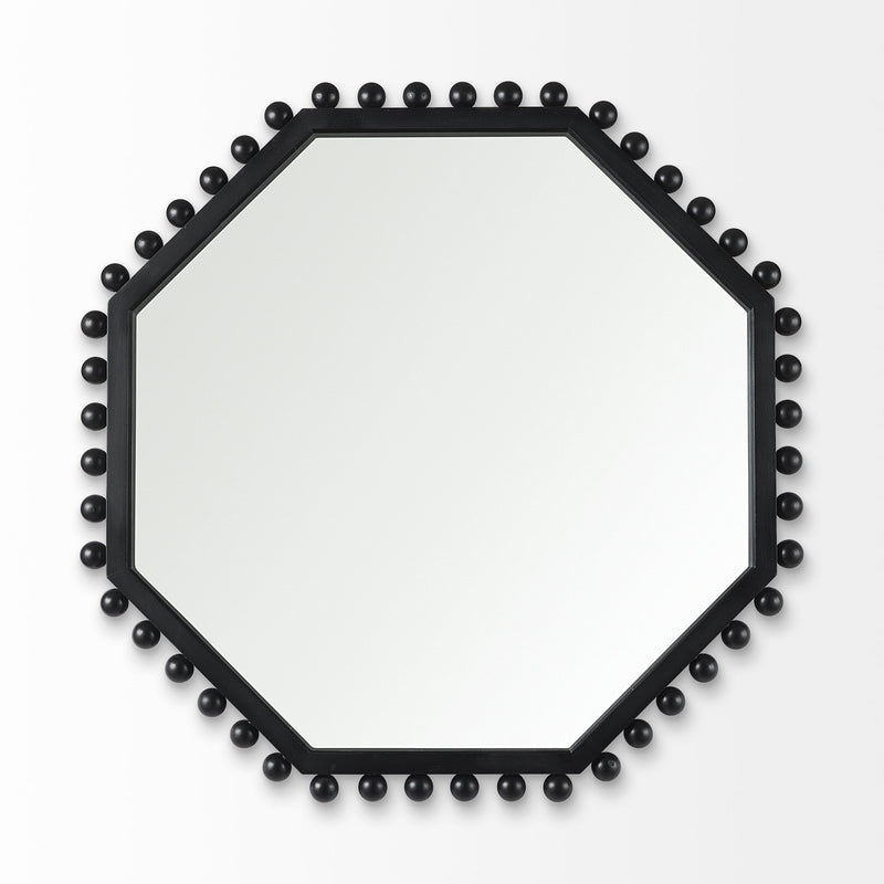 Mercana Torquay Black Octagon Wood Frame Mirror
