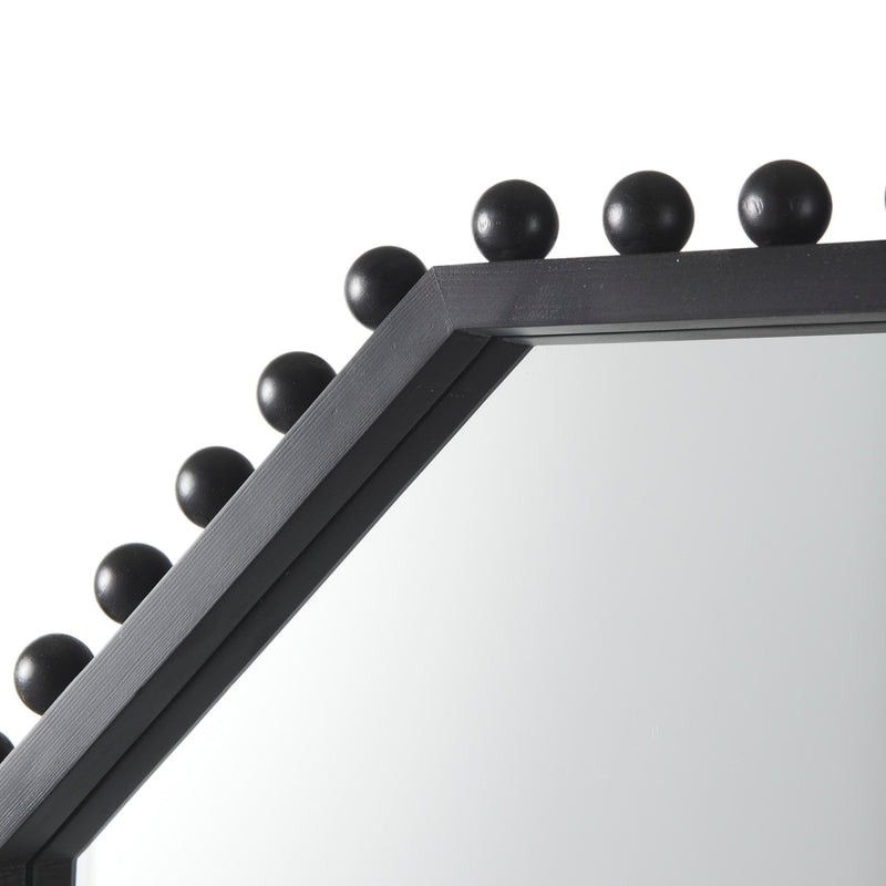 Mercana Torquay Black Octagon Wood Frame Mirror