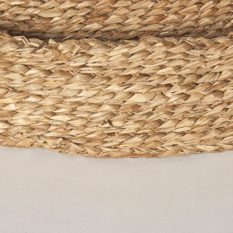 Mercana Ulana Set of 3 Round Nesting Seagrass Trays w/ Loop Handles