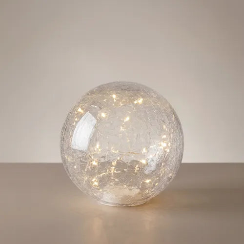 Globe Crackle 8" LED Decor Light