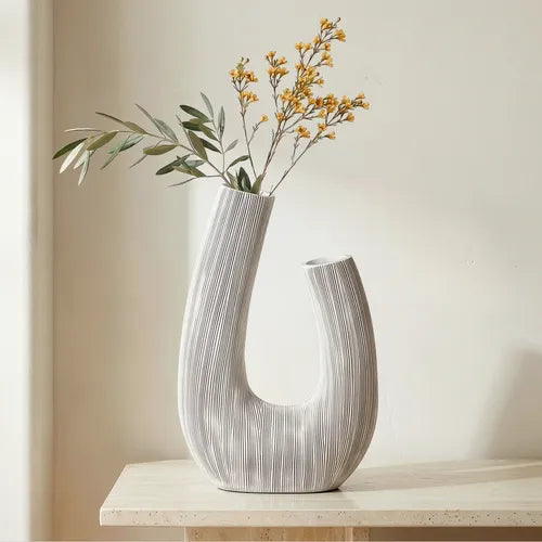 Alma Etched Horn Vase 12"