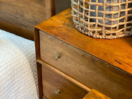 Mid-Century Mango Wood Nightstand