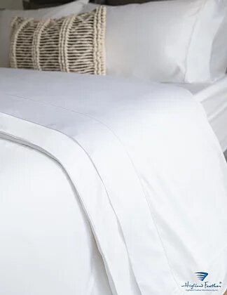 Highland Feather Versaille-Satin Bedding Duvet Cover - White