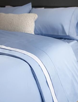 Versaille-Satin Bedding Duvet Cover - Pale Blue