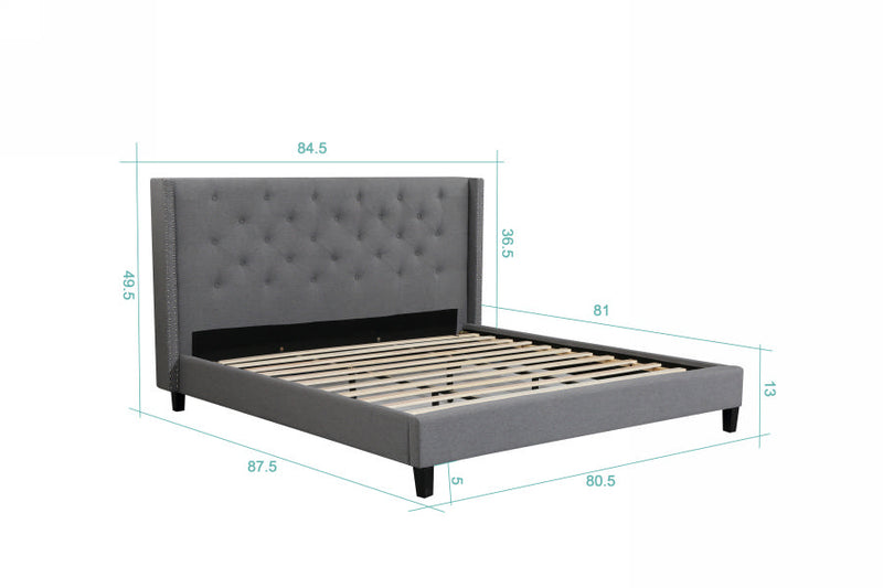 Husky  Megan Grey Platform Bed