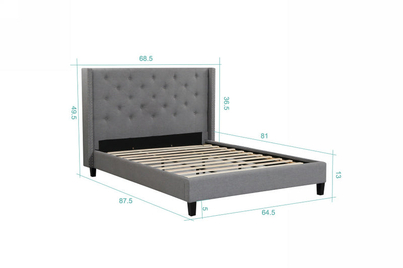 Husky  Megan Grey Platform Bed
