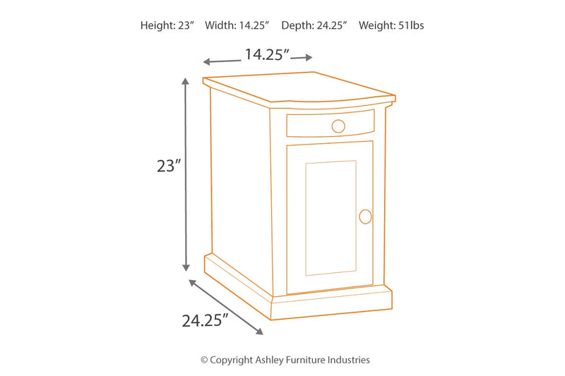 Ashley Furniture - Laflorn Chairside End Table with USB Ports & Outlets