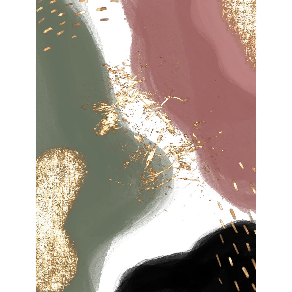 Canvas Candy Natural Abstract with Gold Wall Art