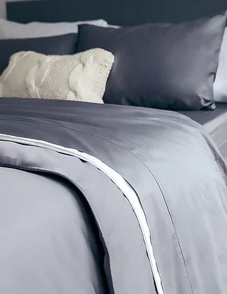 Highland Feather Versaille Satin Sheet Set  - Grey