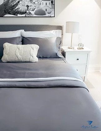 Highland Feather Versaille Satin Sheet Set  - Grey