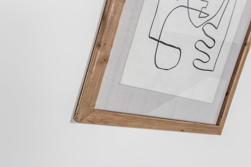 Style in Form Glass With Wood Frame Homme Wall Decor