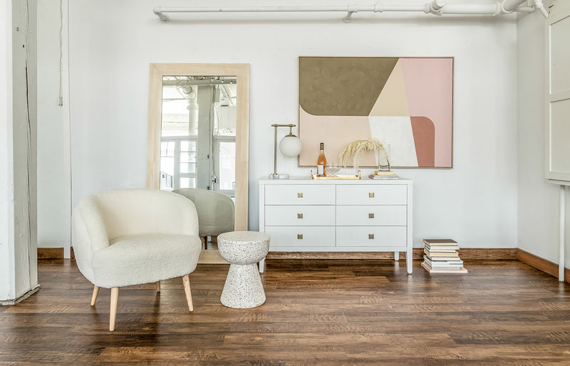 Style in Form Bohemian Floor Bristol Mirror – Light Oak