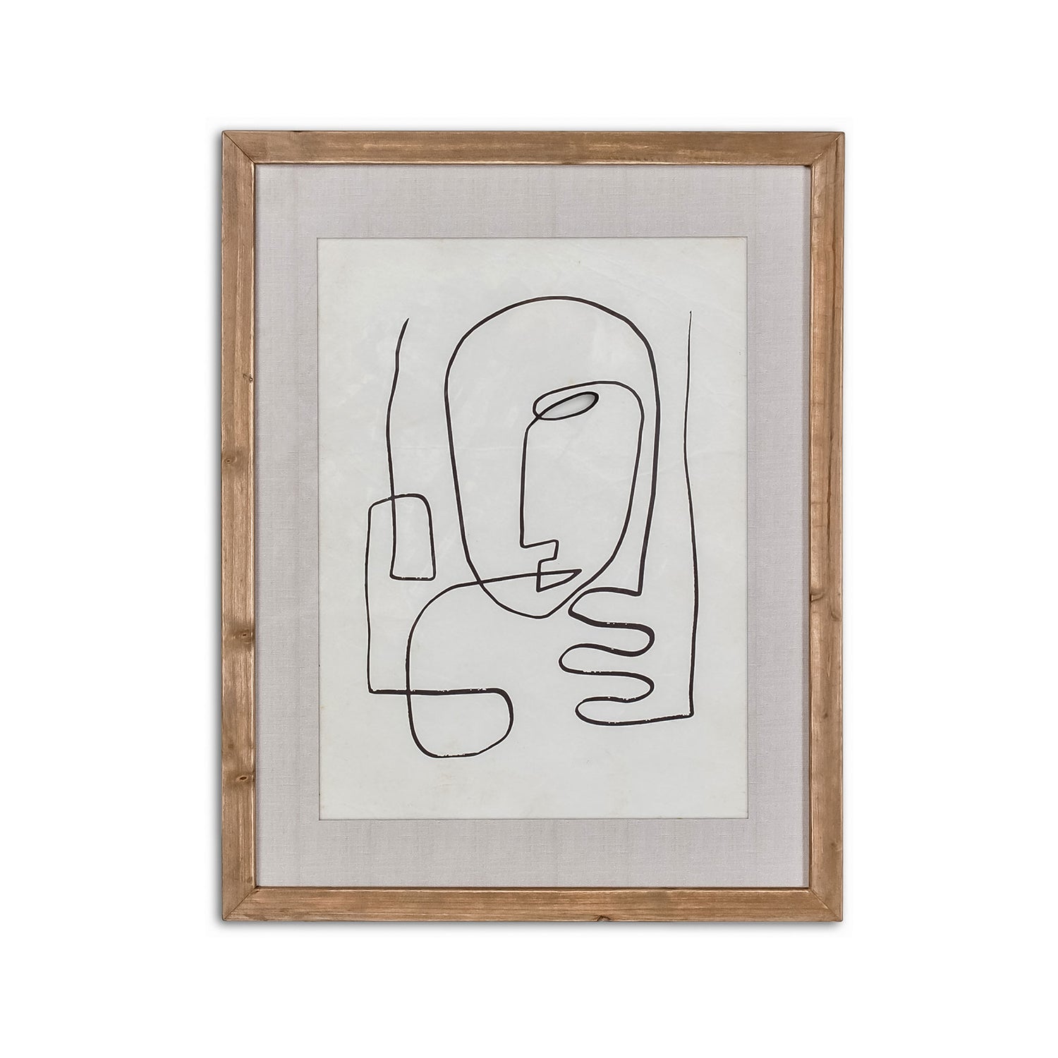 Style in Form Glass With Wood Frame Homme Wall Decor