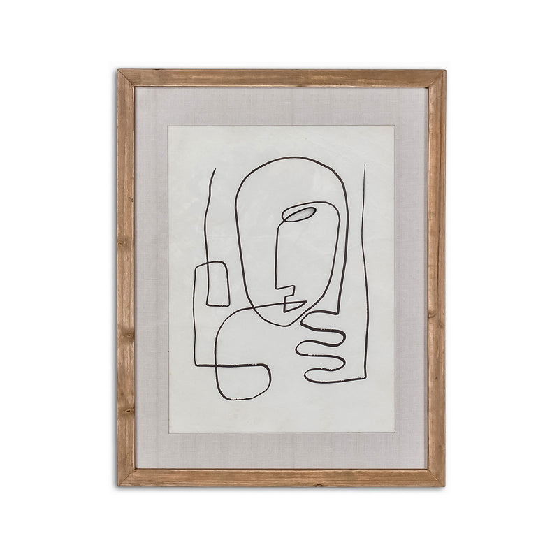 Style in Form Glass With Wood Frame Homme Wall Decor