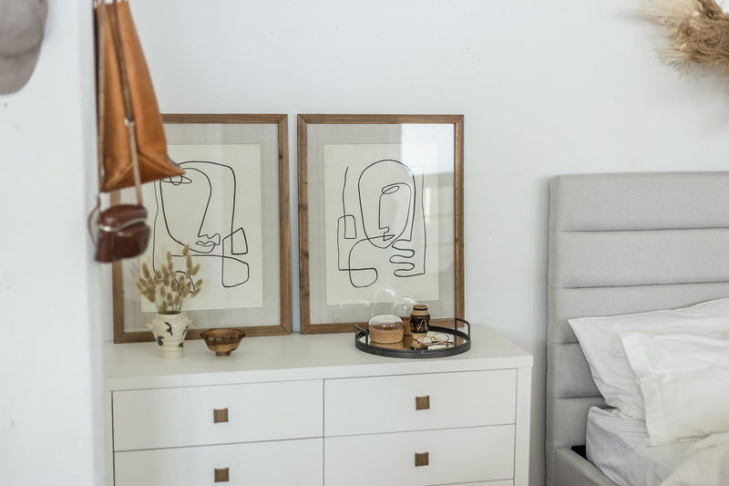 Style in Form Glass With Wood Frame Homme Wall Decor